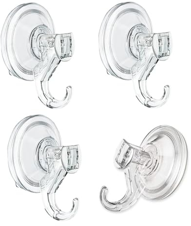 Saugnapf Haken stark,4 Pcs Saugnapf Haken Set Ohne Bohren Saughaken Saugnapfs Hakens Vakuum Saugnäpfe mit Hakens Extra Stark Ohne Bohren Handtuchhaken Saugnapfs Wandhaken für Fenster Glas Bad Küche