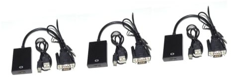 Housoutil 3 Pezzi Convertitore Da PC A Tv Cavo Audio Vga A Adattatore Conversione Tv Via Cavo Vga A A Convertitore Adattatore A Connettore A Con