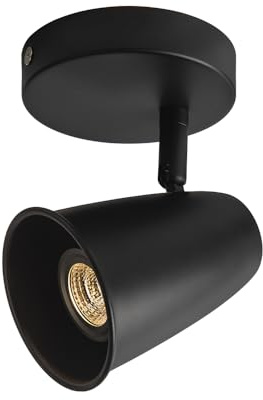 Aisilan Deckenstrahler Schwenkbar 1 Flammig Wandstrahler Schwarz Vintage Deckenspot für Wohnzimmer Schlafzimmer Küche mit GU10 LED Leuchtmittel
