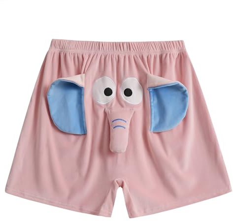 FGFD&OU Shorts de Pyjama Homme et Femme Bas de Pyjama Court Doux Vêtements de Nuit Élastique Pantalon Short Drôles de Détente & d'Intérieur, Cadeaux Drôles (Couleur rose, M)