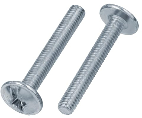 50 Stück Linsenkopfschrauben M6 x 30 mit Kreuzschlitz Flansch Linsenschrauben verzinkt DIN 967 ISO 7380 Möbelknopf Möbelschraube Griffschraube Griffee Möbelgriffschraube M6x30