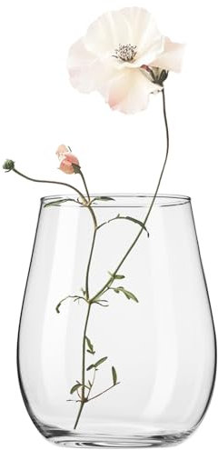KROSNO Vaso per fiori | 22 cm | Ideale per la casa e il ristorante | Lavabile in lavastoviglie | Vetro di cristallo | Senza piombo
