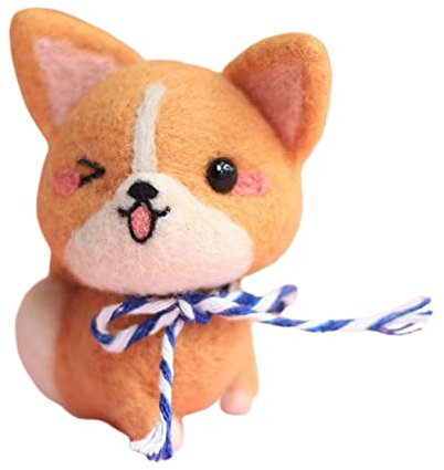 SEWOART Handgefertigtes Wollfilzset Für DIY-Cartoon-Corgi-bastelarbeiten Langlebiges Filzmaterial Mit Schöner Modellierung Und Leuchtenden Farben