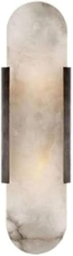 Wandleuchte Innen Wandlampe Mid Century Modern Marmor Wandleuchte Linear Badezimmer Vanity Light Weiß Alabaster Naturstein Wandleuchte Innen Schlafzimmer Wandlampe for Wohnzimmer Flur Treppe Wandbeleu
