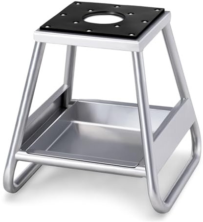 GYMAX Support de Levage pour Moto, Capacité 450 Kg, Cric de Levage en Acier, avec Bac d'Huile Amovible, Dessus en Caoutchouc Antidérapant, Trou de Vidange d'Huile, pour Entretien Moto Tout Terrain