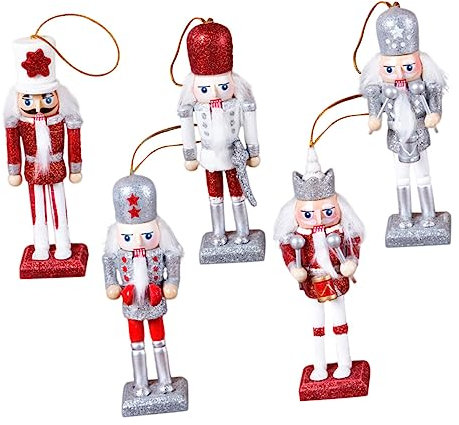 RORPOIR 5stücke Nussknacker-anhänger Aus Holz Weihnachtsbaumschmuck Nussknacker-Soldat Schmückt Weihnachtspuppe Weihnachtsdeko Für Anhänger Holzanhänger Für Weihnachten Weihnachtsdekoratio