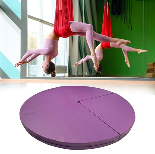 CMYUN Pole Dance Matte Verdickte Aerial Yoga Pole Dance Matte, Faltbarer Lyra Hoop für Pole Dance, rutschfeste Stripperstangen-Schutzmatte 1/2 Dick, 120-200cm(Purple,150cmx5cm(59x2))