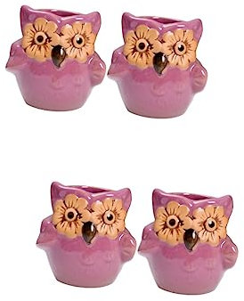 CAXUSD 4 Pz Porta Fiori Piante Grasse Cactus Artificiale Piccoli Vasi Succulenti Mini Vasi Per Piante Vaso Da Fiori Per Piante Mini Contenitori Succulenta Artificiale Viola,porpora