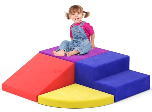 Lischwert Trazione motoria, Arrampicata, Schiuma Blocchi costruzione, Soft Play Corner Climber 1 anni+