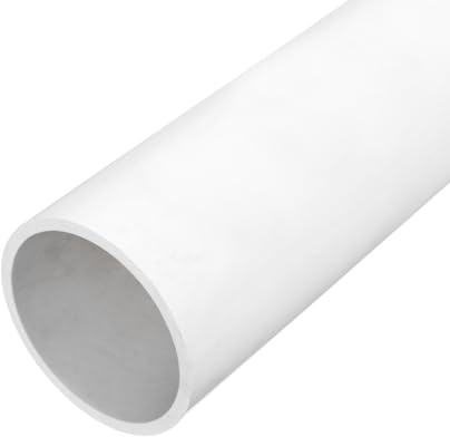 sourcing map 1pcs PVC Rigid Tube Round Pipe Tubing Hardware Tubing 96.8mm ID 110mm OD 12 Length White High Impact for Water Pipe, Crafts, Cable Sleeve