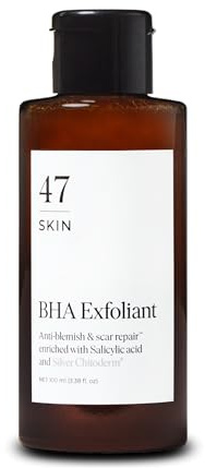 47 Skin Anti-blemish BHA Exfoliant | enriched with Silver Chitoderm for All Skin Types, Clear Skin Exfoliator, 100ml