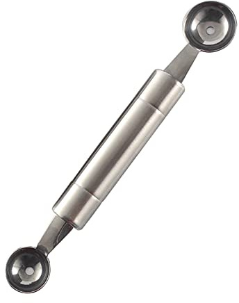 KOSINGNA Melon Baller Scoop Stainless Steel Fruit Decoration Ice Sorbet Dessert Dual Function Ball Spoon DIY Cooking Spoon for Kitchen Tools