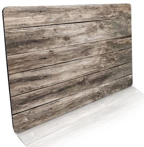 Fussmatte innen & außen 50x70cm - flach & rutschfest – Holzoptik Design Rustikal Nordisch - Waschbare Türmatte für saubere Schuhe & stylisch modernen Eingangsbereich