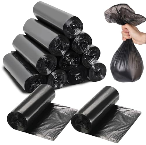 3L Small Bin Bags, 360 Counts, 30 * 35 cm, BinLiners for Mini DesktopBin, Bathroom Office Car TrashBags, Food WasteBags, School Desk Mini GarbageBags for Kitchen - Black