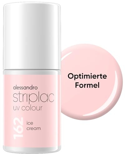 alessandro Striplac Peel-Off UV Gel Nagellack, Ice Cream, 6,5ml | Hochpigmentierter UV Gel Nagellack, bis zu 15 Tage Halt, kratzfest, acetonfrei & abziehbar, HEMA-frei & vegan