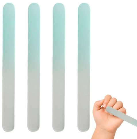 MKEAWWU 4 Stück Nagelfeile Glas Baby Nagelfeile Profi Bunt Kristall Glasnagelfeile Nagelfeilen Naturnägel Für Babys, Kinder, Erwachsener Nagelpflege, Beidseitig Geschliffen Und Abwaschbar
