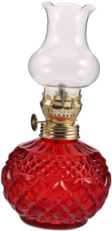 Hemobllo Lámpara de Petróleo Vintage para Interiores y Exteriores Lámpara de Queroseno Ajustable con Mecha para Iluminación de Emergencia y Acogedor