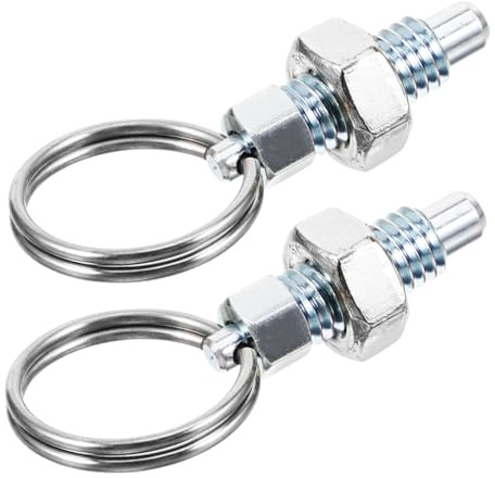 SOPOTUTU 2pcs Spring Plunger with Pull Ring Stainless Steel Locking Pins Hand Retractable for Industrial Machinery Automotive Equipment and DIY Projects