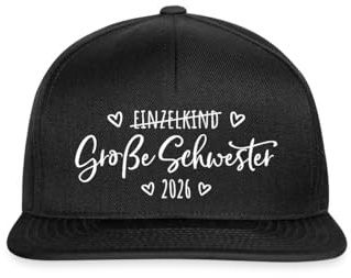 Spreadshirt Große Schwester 2026 Einzelkind Ende Herz Snapback Cap