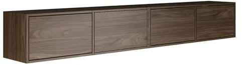 Selsey TV Lowboard Hängend Walnuss Wisconsin 200 cm Minimalistisches Design mit Push-to-Open 16 mm Laminierte Spanplatten 4 Klappen Platzsparend Ideal für Wohnzimmer Matte Oberfläche Made in Europa