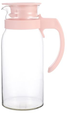 BESPORTBLE Carafe à Eau en Verre 1100 Ml Rose Bouilloire Étanche pour Thé et Boissons Résistance Haute Température Compatible Réfrigérateur Bouteille de Conservation d'Eau Pratique pour