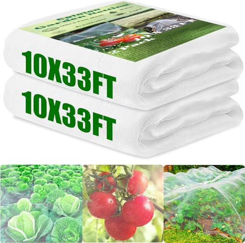 Cptoion 2 Stück Gemüseschutznetz, Gemüsenetz Garten, Feinmaschig, 3 x 10 M | Insektenschutznetz Gemüse, Feinmaschig for Pflanzen, Obst, Hochbeet, Gewächshaus, Vogelschutznetz Gartennetz