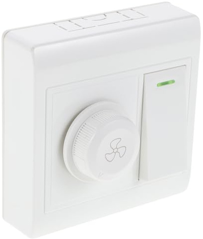 Didiseaon Ceiling Fan Light Switch Wall Plate with Rotary Speed Control Knob, Wall-Mounted Fan Remote Panel and Dimmer Light Switch, Single-Pole Dual-Control for Bedroom and Office
