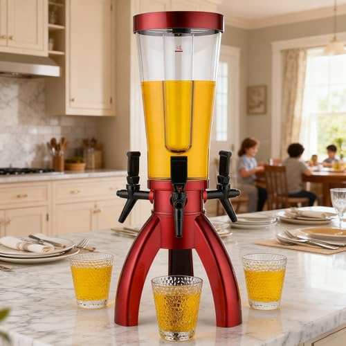 Torre dispensadora de cerveza con cilindro de hielo, dispensador de bebidas con espigas, torre de mimosa transparente para alojamiento doméstico