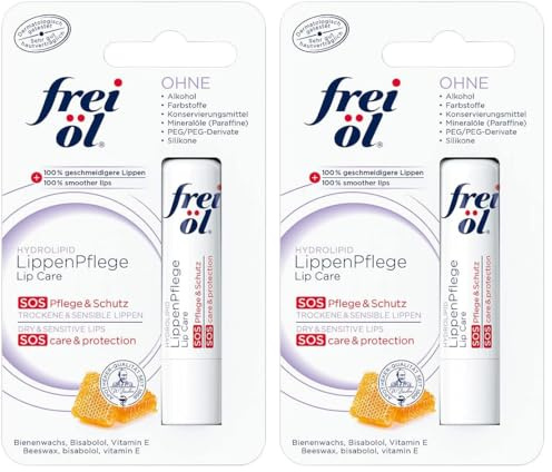 frei öl Hydrolipid LippenPflege, pflegt, beruhigt und schützt langanhaltend die zarte Haut der Lippen, Lippenbalsam, 4,8g (Packung mit 2)