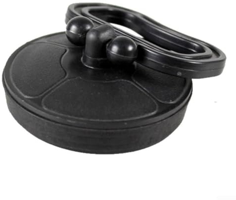 Tapón de fregadero negro de 51 mm con mango de anillo para lavabo de baño, cubierta de drenaje de goma suave hecha de material PP para sellado hermético y fácil extracción, diseño compacto de 11 mm de