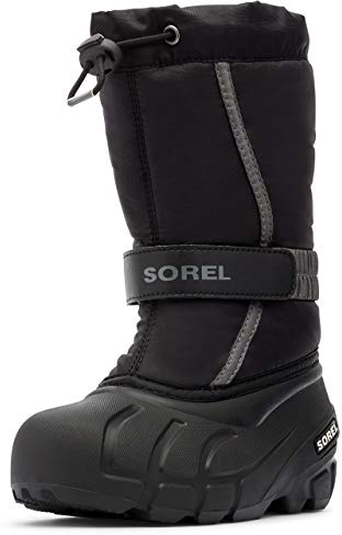 Sorel Youth Unisex Little Children's Flurry Boots - Black, City Grey - Size 10