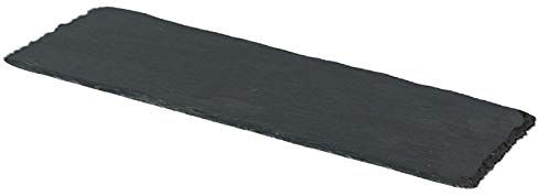 Novaliv Schieferplatte rechteckig I 30x10x0,4 cm I Schiefer Platte Schieferteller Servierteller Servierplatte Schiefer Teller Deko schmall
