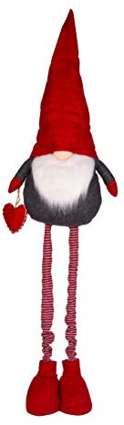 BigDean XXL Wichtel aus Filz mit Teleskop-Beinen 90-120 cm groß, 1,2 kg schwer - Deko-Figur für Weihnachten