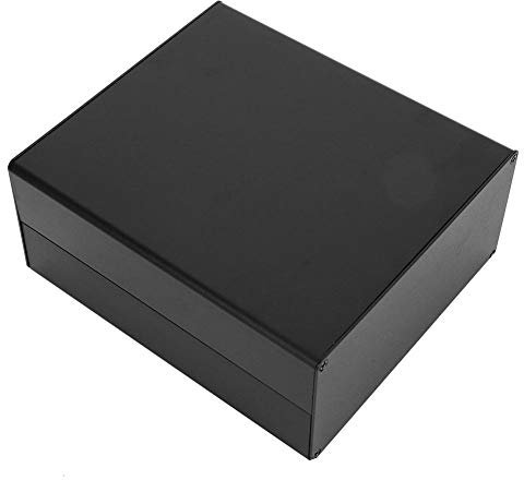 Caja de proyecto de aluminio, 80 x 160 x 180 mm Caja de caja electrónica PCB Caja de conexiones Placa de circuito Accesorio Arena Negro para GPRS