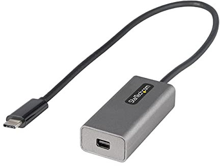 StarTech.com USB C auf Mini DisplayPort Adapter, 4K 60Hz USB Typ-C auf Mini DP Monitor Video Konverter Dongle, Thunderbolt 3 Kompatibel, 30cm Festes Kabel, Verbesserte Version von CDP2MDP (CDP2MDPEC)