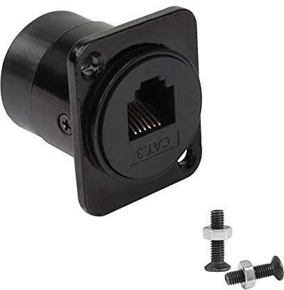 QIANRENON RJ11 / RJ12 6P6C Panneau Montage Traversée Adaptateur Connecteur CAT3 RJ11 6P6C Femelle à Femelle Ligne Téléphonique Prise Droite,pour Communication Téléphonique, Système Vocal d'alarme