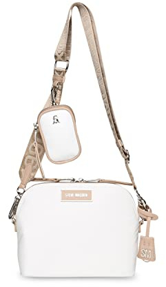 Steve Madden Damen Farren Nylon Dome Crossbody Bag, Weißbraun