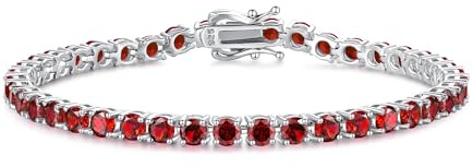 FANCIME Damen Tennisarmband 925 Sterling Silber | Romantisches Hochzeit Braut Tennis Armband Geschenk Schmuck für Braut Mädchen - Breite 4 mm, Länge 19,6 cm