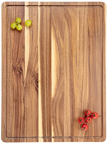 24 Inch XXL Countertop Cutting Boards, Extra Large Chopping Board for Kitchen, Butcher Block Carving Board for BBQ, Turkey, Meat, Large Charcuterie Board with Handles, Juice Groove