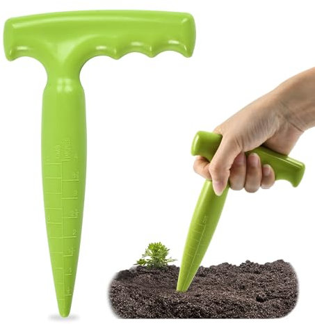 Pflanzlocher, Pikierstab, Pflanzhilfe Garten, Pflanzhilfe für Blumenzwiebeln, Pflanzmaschine, Grün, Einpflanzhilfe für Sukkulenten, Gemüse und Blumen