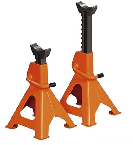 Coppia Cavalletti da 6 Tonnellate per Auto Camper Moto Crick Solleva Auto Cavalletti di Sostegno per Officina Garage Portata 6 Ton Regolabile da 370 a 610mm