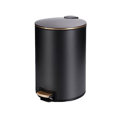 Bote De Basura De Cocina Cubo de basura for el hogar con tapa, papelera grande for sala de estar, baño, inodoro, dormitorio, cocina, cubo de basura Papelera De Oficina ( Color : Black , Size : 12L )