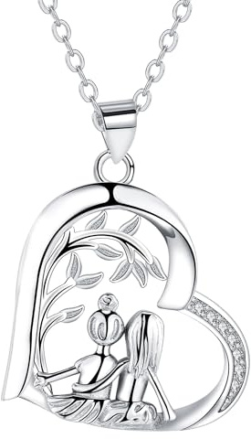 Yinsen Collar Hermana para Mujer Plata de Ley 925 Colgante de Amistad Collares,Ajustable Cadena 45+5cm Regalo para Mujer Novia Hermana