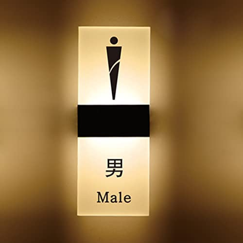 MUCQL Toilettenschild, Toilettenschild, Toilettenschild, Wandmontage, LED-Schild, Damen, Herren, Damen, Herren, Badezimmer, beleuchtetes Schild, Badezimmer-Schild, Dekor (A) (Color : OneColor)