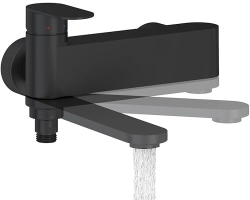 Ravak Badewannenarmatur Schwarz – Hochwertige Duscharmatur & Einhand-Mischbatterie ohne Set | Modernes Design für Badewanne, Dusche & Waschbecken | Wannenarmatur für Badezimmer