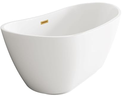 Balneo Vasca da Bagno Freestanding Parma in Acrilico con Telaio in Acciaio - 6 Piedini Stabilizzatori - Troppopieno e Tappo Click-Clac - Oro a specchio - 170x72cm
