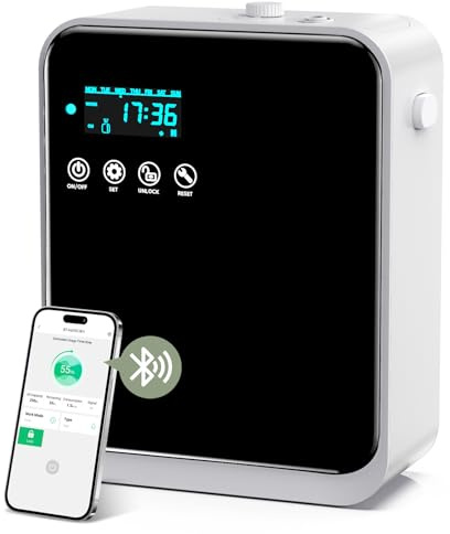 Difusor de aroma para aceites aromáticos, HOTOIQ Smart Scent Air Machine con tecnología de niebla para el hogar, difusor de aromaterapia Bluetooth, adecuado para vestíbulo de hotel, pasillo (negro)