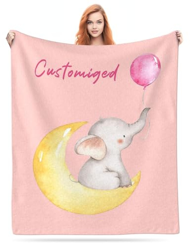 LMQJDZ Coperta per Neonati Personalizzata,Coperta Per Bambino Personalizzato Con Nome Neonato, Ottimo regalo per compleanno, Natale, Ringraziamento- Opzioni pattern multiple