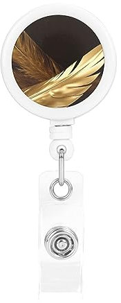 Golden Feathers Ausziehbare Ausweishalter mit Gürtelclip, leichter Ausweisclip, lustiger Ausweishalter für Ärzte