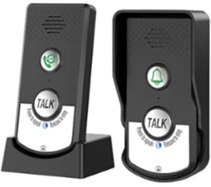 Agwuoetr 2.4G Timbre Intercomunicador InaláMbrico de Larga Distancia para Puerta Audio Bidireccional Emisor y Receptor de Voz para Llamadas de Hospital y Hotel(A)